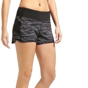 Athleta Black Striped Pull On Athletic Shorts XS